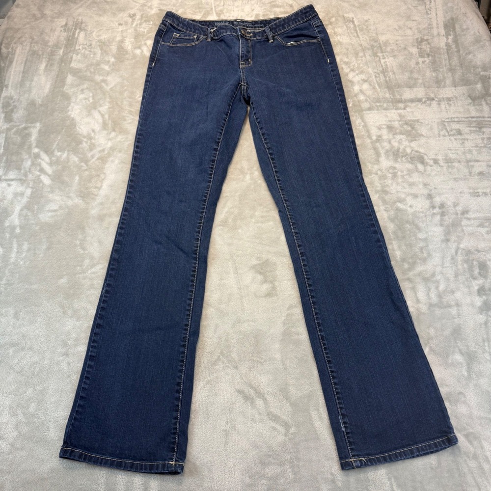 Mossimo Womens Mid Rise Bootcut Modern Jeans Dark Wash Blue Size 10L Tall 33x34